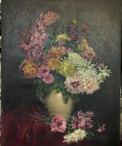 Louis BOULANGE (1808-1878)
Vase de chrysanthèmes
Huile...