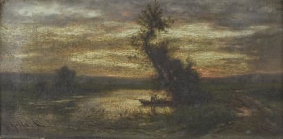 A. GILLARD (XIXe-XXe siècle)
Paysage au pêcheur
Huile...