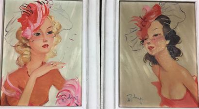 ROBERT (XXe siècle)
Pin-up
Deux huiles sur...