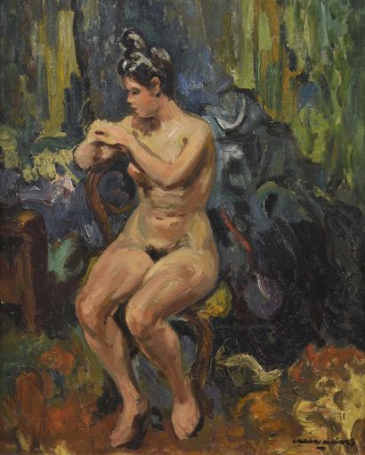 Pierre CREIXMANS (1893-1965)
Femme nue assise
Huile...
