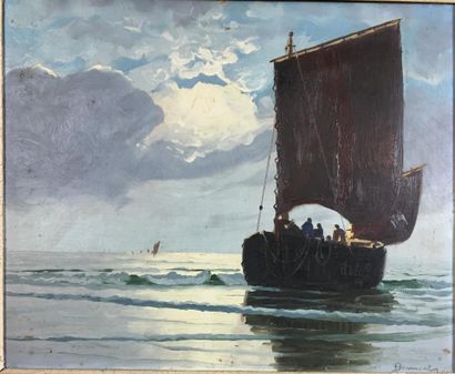 DEMANCHY (XXe siècle)
Voilier au coucher...