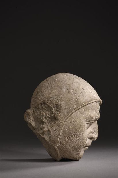 Tête d'homme, Champagne (?), XIIIe -XVe siècle
En...