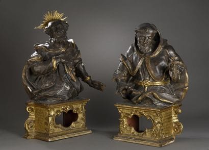Paire de bustes reliquaires, Italie, XVIIe...