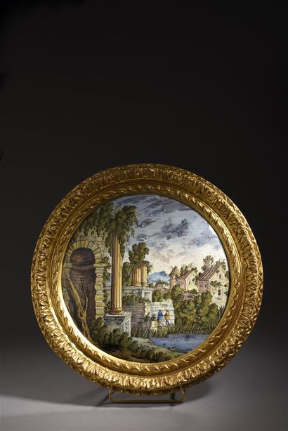 Médaillon circulaire, Castelli,
XVIIIe siècle
Majolique...