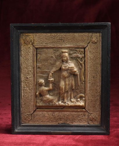 Plaque représentant sainte Elisabeth de Hongrie,...