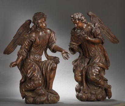 Paire d'anges adorateurs, XVIIe siècle
En...