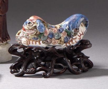 Compte-gouttes en porcelaine Wucai
Chine,...