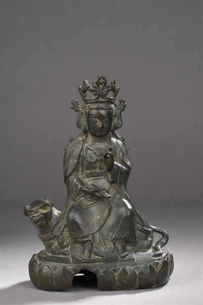 Statuette de Manjusri en bronze
Chine, époque...
