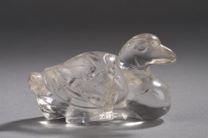 Canard en cristal de roche
Chine, XXe siècle
L....