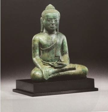 Statuette de bouddha Shakyamuni en bronze,...