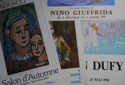 Lot de quatre affiches d'expositions sur...
