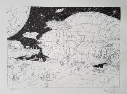 MOEBIUS (1938-2012)
Ville espace 
Sérigraphie,...