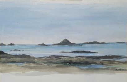 PATOT, Denise
La mer près de Saint-Malo 
Aquarelle
19...