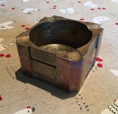 Cendrier Hermès en bronze argenté