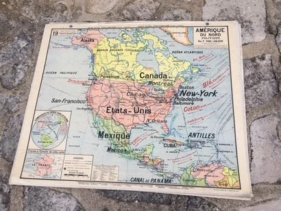 Carte scolaire numéro 19 Vidal-Lablache ancienne...