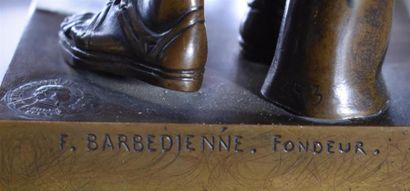 Statuette en bronze, F. Barbedienne représentant...