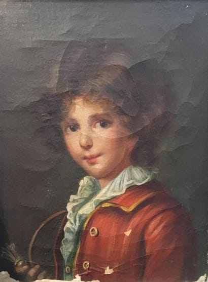 Dans le goût de Greuze (1725 - 1805)
Portrait...