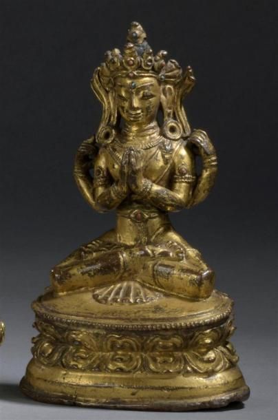 STATUETTE DE SADAKSHARI LOKESHVARA en bronze...