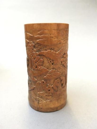 POT A PINCEAUX en bambou sculpté
Chine, XIXe...