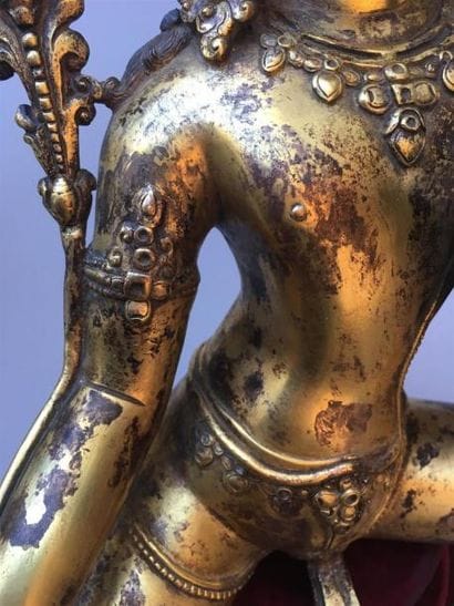 IMPORTANTE STATUE DE TARA VERTE en bronze...