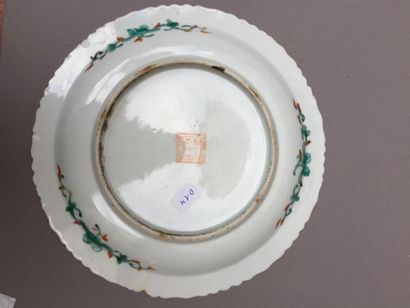 Quatre assiettes en porcelaine d'exportation
Chine,...