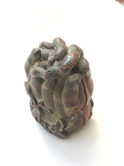 BOITE COUVERTE en bambou sculpté
Chine, XIXe...