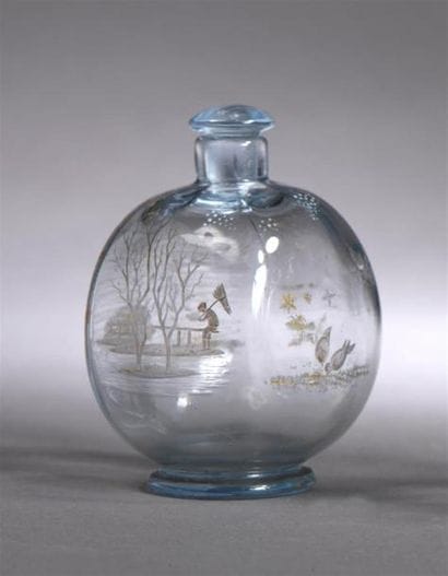 Émile GALLÉ (1846-1904)
Flacon au vol d'oiseaux
Épreuve...