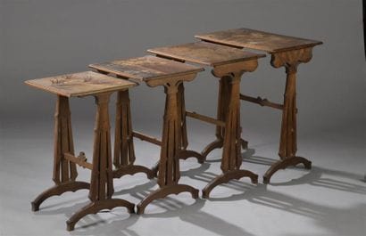 Émile GALLÉ (1846-1904)
Suite de quatre tables...