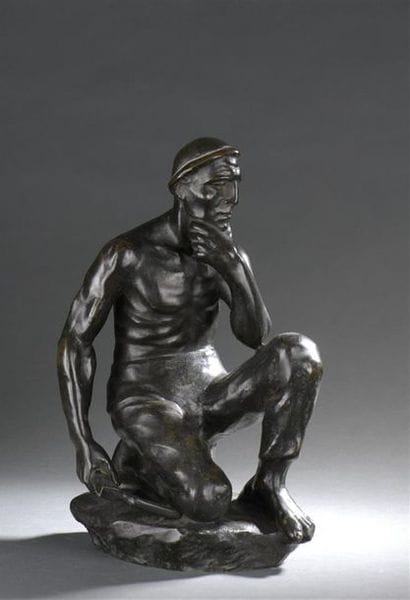 Constantin MEUNIER (1831-1905)
mineur accroupi
bronze...