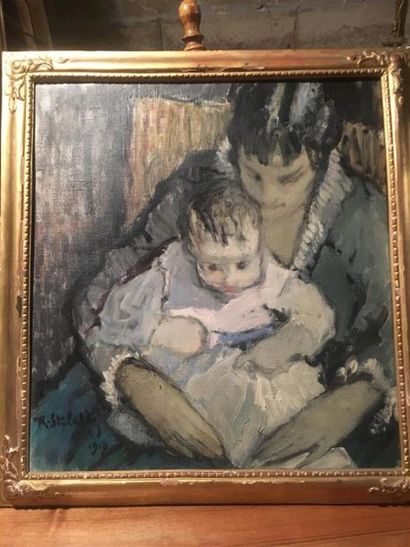 Rodolphe STREBELLE (1880-1959) 
femme et...