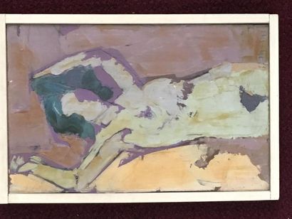 R MESNIL
Femme nue
Huile sur panneau signé...