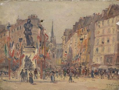 Gustave Madelin
Rue pavoisée
Huile sur toile...