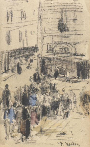Antoine Vollon(1833-1900)
Scène de rue
Pastel...