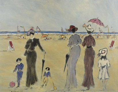 Henry SAINT CLAIR (1899-1990)
Sur la plage
Huile...