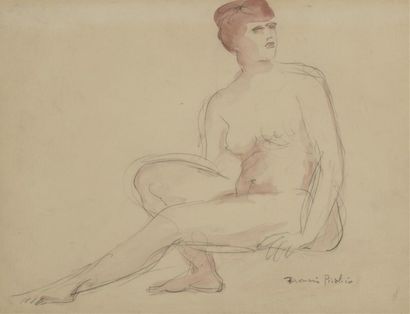 Francis PICABIA (1879-1953)
Femme nue assise,...
