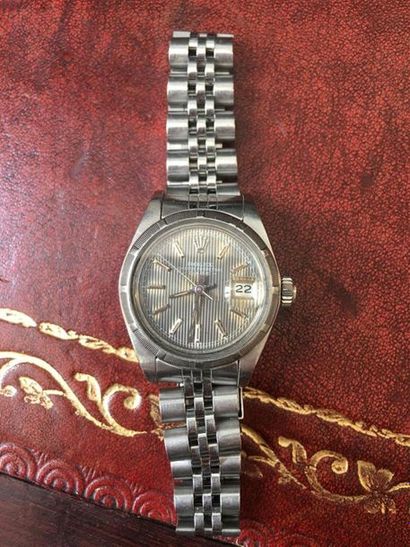 ROLEX, montre de femme avec acier articu...