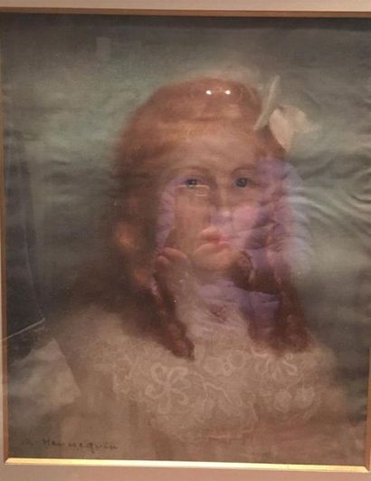 Hennequin (XXe),
Jeune fille rousse, 
Pastel...