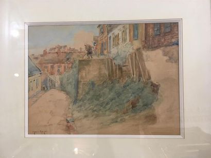 Francis GARAT (né en 1870-?)
Vue d'une ruelle...