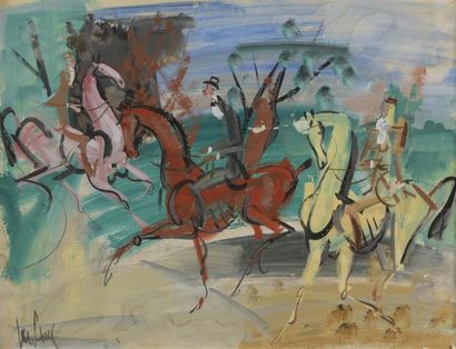GEN -PAUL ( 1898-1975)
Promenade à cheval
gouache...