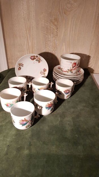 Porcelain lot including part of white coffee...