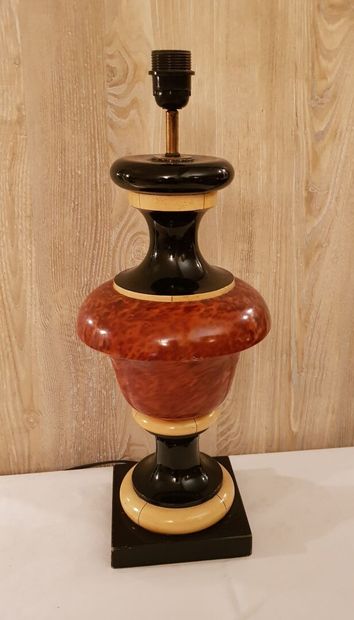 Foot of lamp of baluster form out of turned...