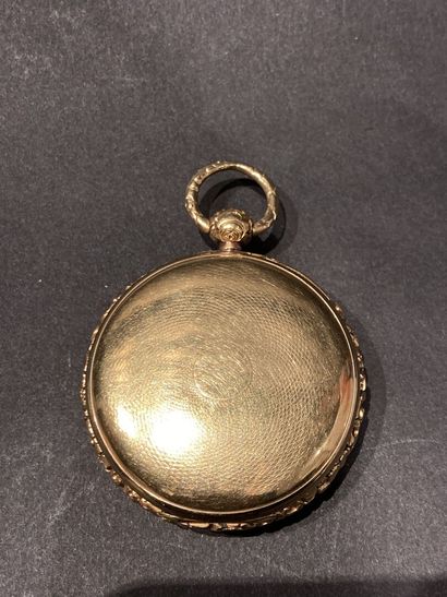 Montre de gousset or jaune 750‰ chiffres...