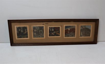 Suite of 5 Persian miniatures in the same...