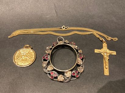Saint Louis medal mounted, cross and chain...