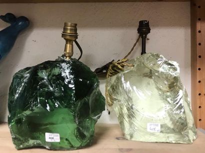 Two lamps in cut glass. Work of the 
20th...