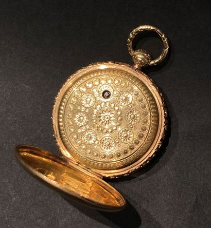 Montre de gousset or jaune 750‰ chiffres...