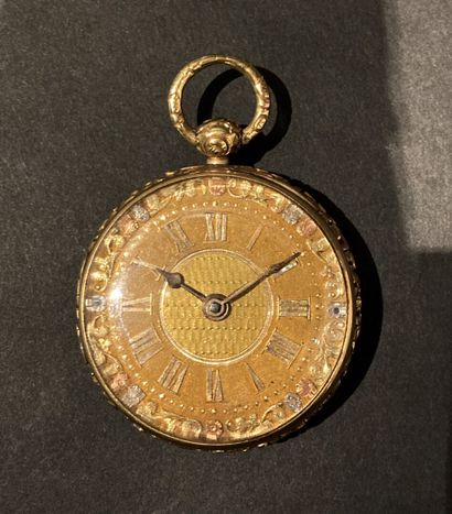 Montre de gousset or jaune 750‰ chiffres...