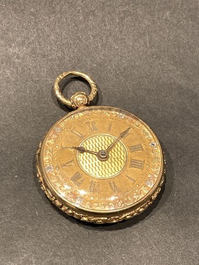 Montre de gousset or jaune 750‰ chiffres...
