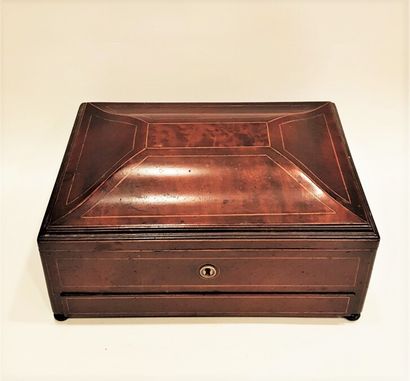 Mahogany and mahogany veneer jewelry box,...