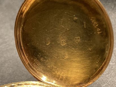 Montre de gousset or jaune 750‰ chiffres...